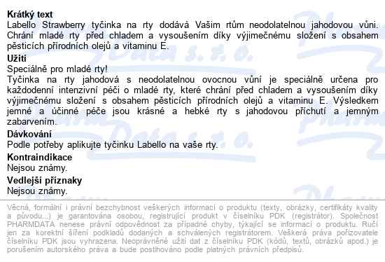 Labello Balzám Na Rty Strawberry Shine 4.8g 85072 - popis
