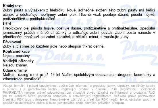Promise Zubní Past S Hřebíčkovým Olejem 150g - popis