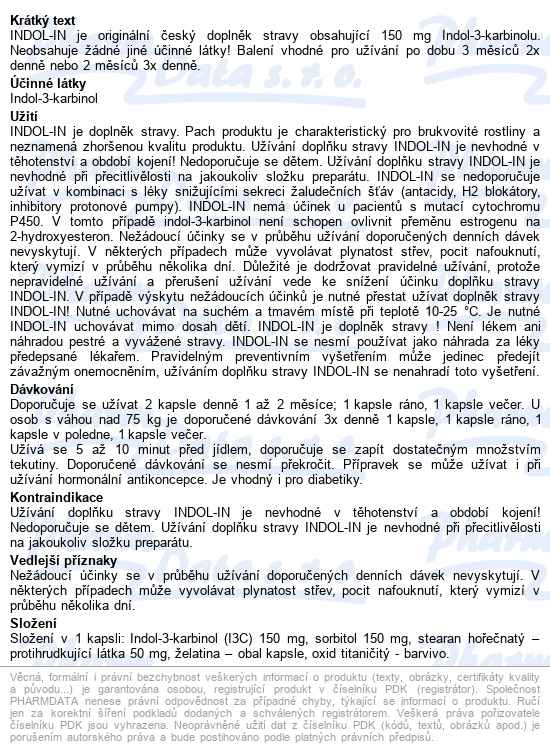Indol-in Pro ženy Cps.180 - popis