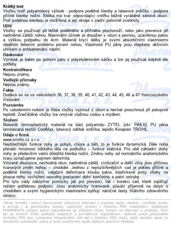 Svorto 055 Vložky Skelet Antibacterial 38 - popis