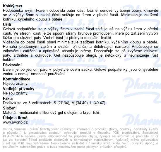 Svorto 107 Gelové Podpatěnky Antišokové 38-42 (m) - popis