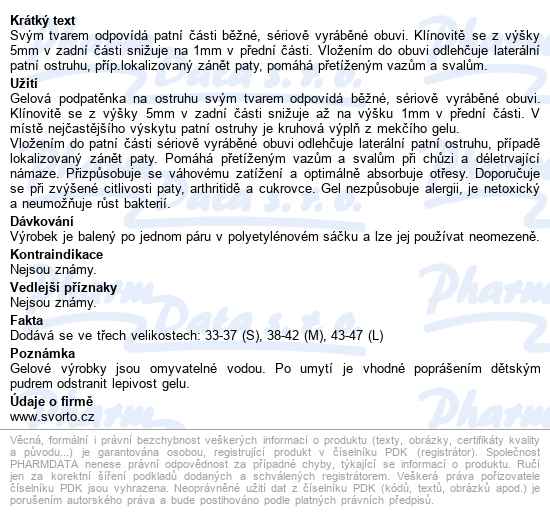 Svorto 108 Gelové Podpatěnky Pro Ostruhu M(38-42) - popis