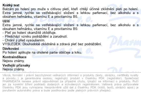 Nivea Men Sensitive Balzám Po Hol.100ml 81306 - popis