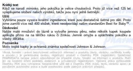 Johnsons Mycí Gel Pro Tělo A Vlásky 500ml - popis