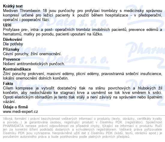 Mediven Thrombexin 18 lýtkové punčochy velikost L Bílá - popis