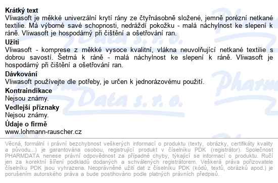 Vliwasoft, Nesterilní Komprese, 4 Vrstvy, 10 Cm X 20 Cm komprese z netkané textilie - popis