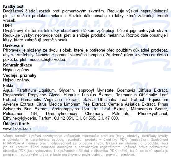 Fc Pureceutical Zesvět.roztok Na Pigm.skvrny 125ml - popis