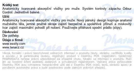 Tena Men Level 1 vložky absorpční, 275ml,24ks - popis