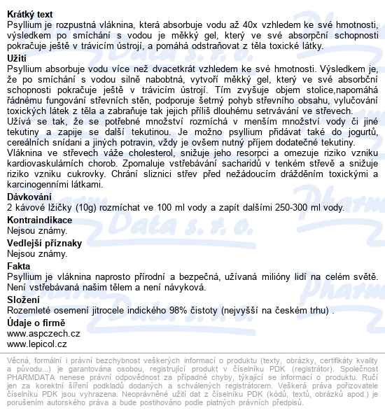 Psyllium 300g Topnatur - popis