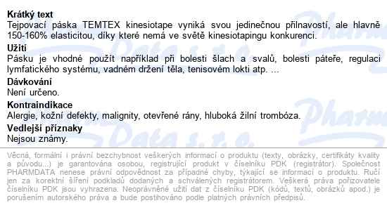 Temtex Kinesio Tejpovací Páska Zelená 5cmx5m - popis