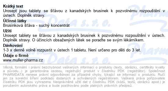 Urosept Tbl.16 Dr.müller - popis