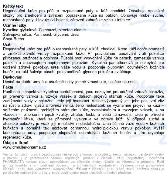 Pedicare Krém Na Rozpraskané Paty 100ml Dr.müller - popis