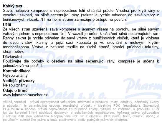 Vliwazell - Sterilní Komprese, 20 Cm X 20 Cm kombinovaná savá - popis