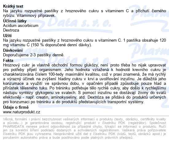 Intact Hroznový Cukr S Vitaminem C černý Rybíz 40g - popis