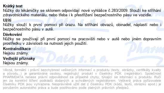 Nůžky Do Lékárničky Se Sklonem - popis