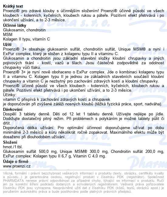 Proenzi 3 Plus Tbl.180 - popis