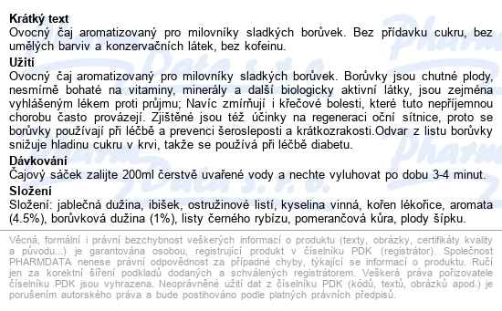 Lfh Borůvka 20x2g - popis