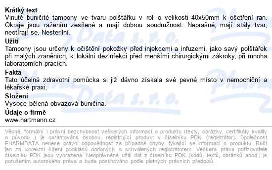 Vata Buničitá Dělená Pur-zellin 40x50mm,1role,500ks - popis