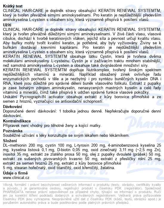 Clinical Hair-care Tobolek 30 1měs.kúra - popis