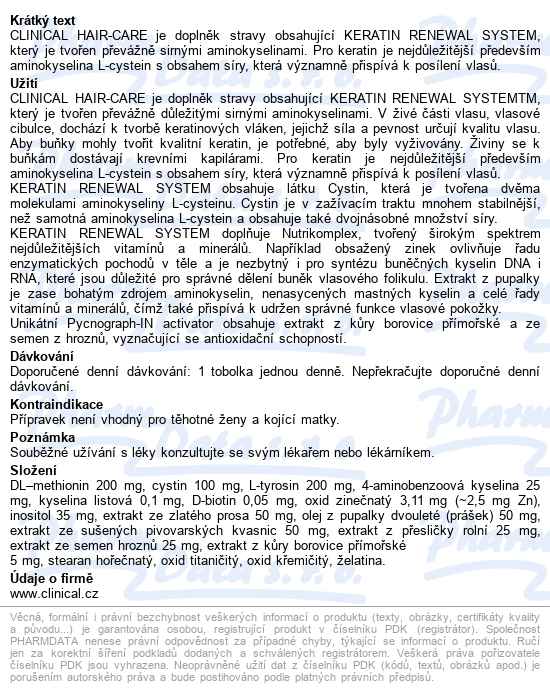 Clinical Hair-care Tobolek 60+sklen.pilník 2měs.kúra - popis