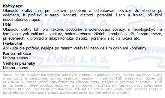 Obinadlo Elastické Rosidal K,12cmx5m kompresivní s krátkým tahem,22203,1ks - popis