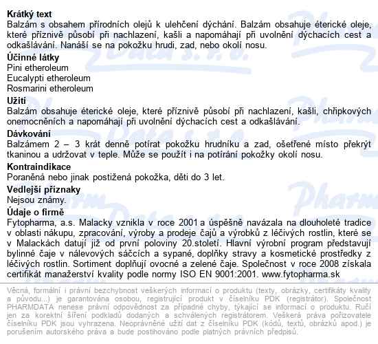 Tatranská Průdušková Směs Balzám 40g Fytopharma - popis