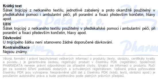 šátek Trojcípý Netkaný 960x1360x960mm Steriwund - popis