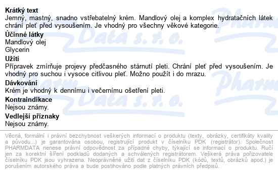 Ryor Suchá Citl.pleť Výž.krém S Mandl. Olejem 50ml - popis