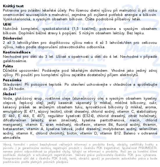 Fresubin Protein Energy Drink Příchuť čokoládová perorální roztok 4x200ml - popis