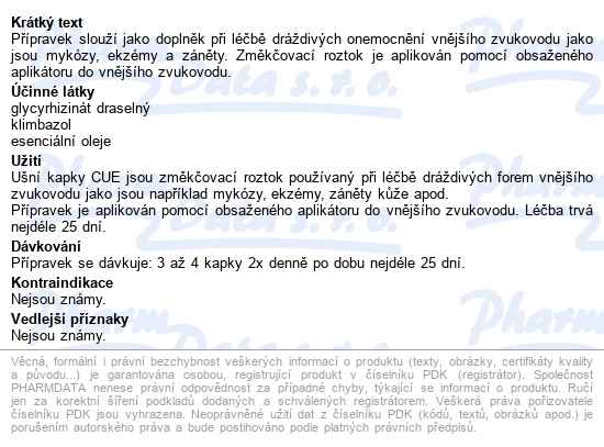 Cue Ušní Kapky 15ml - popis