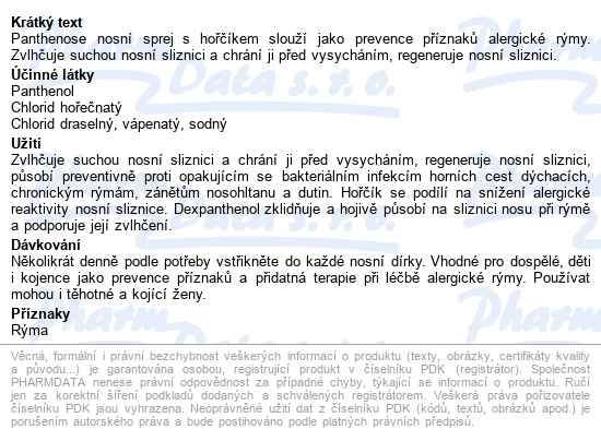 Panthenose Nosní Sprej S Hořčíkem 20ml Dr.müller - popis