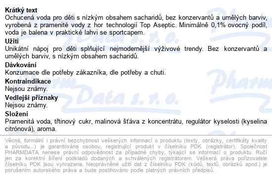 Kubík Waterrr Malina 500ml - popis