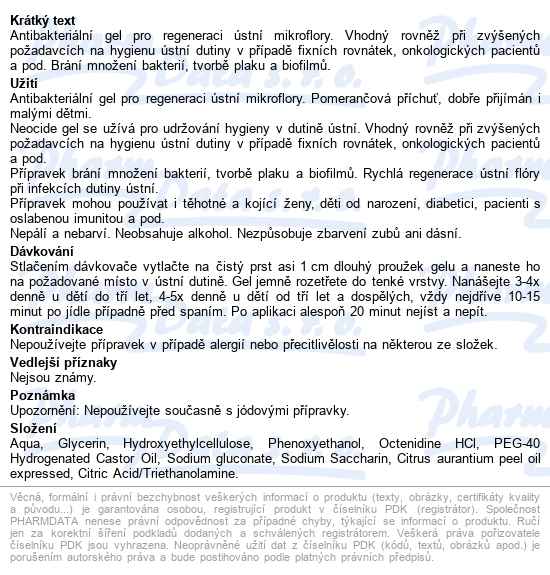 Neocide Gel 0.1% Octenidine 50ml - popis