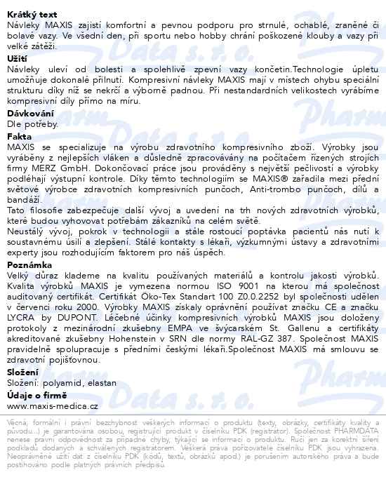 Maxis Kolenní návlek III. vel.2 tělová - popis