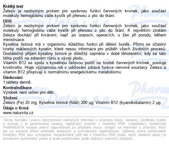 Naturvita železo Plus Tbl.60 - popis