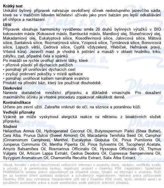 Herbamedicus Jezevčí Mast 125ml - popis