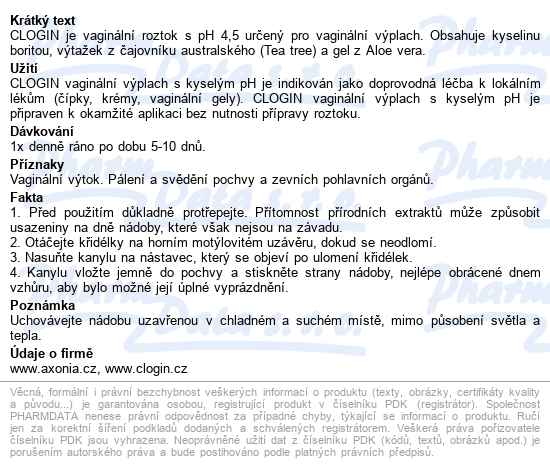 Clogin Vaginální Výplach 5x100ml - popis