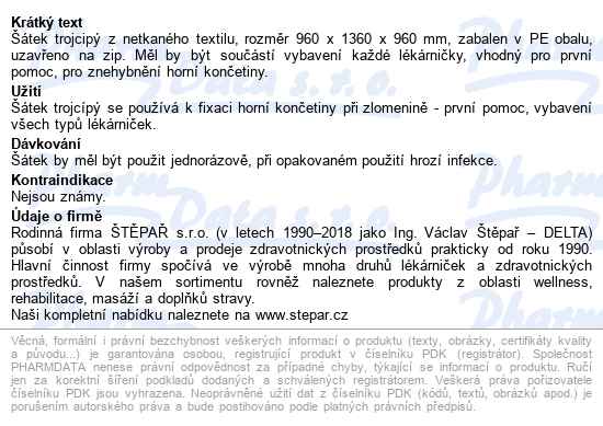 šátek Trojcípý Netkaný 960x1360x960mm - popis