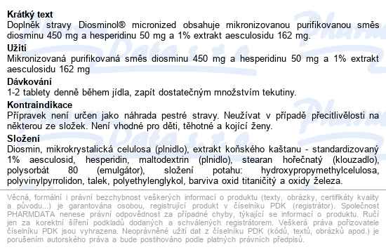 Diosminol Micronized 450mg Tbl.60 - popis