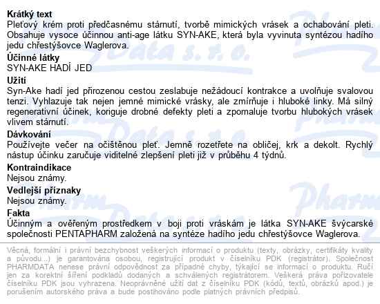 Vivapharm Serpensderm Pleťový Krém Hadí Jed 50ml - popis