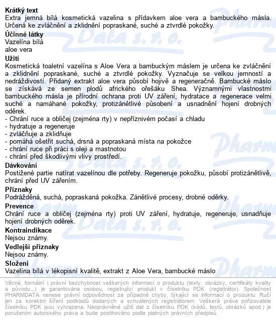 Vitar Vazelina Aloe Vera 110g (134ml) - popis