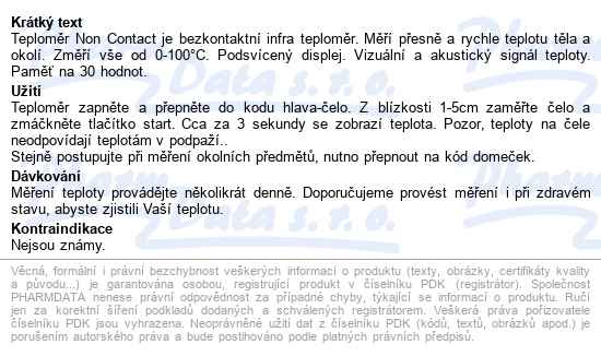 Teploměr Bezkontaktní Geratherm - popis