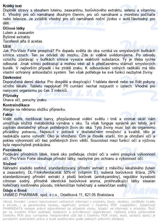 Pro-visio Forte Tbl.30+10 Zadarmo - popis