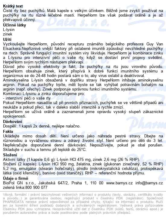 Barnys Herpenorm Cps.10 - popis