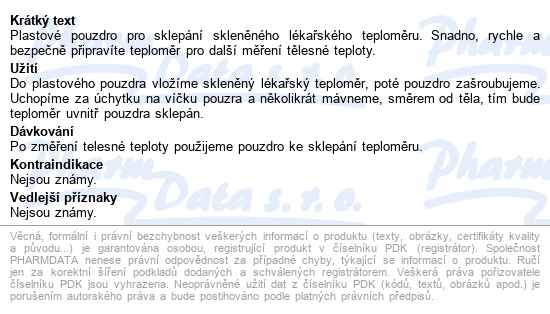 Pouzdro Sklepávací Na Lékařský Teploměr Exatherm - popis