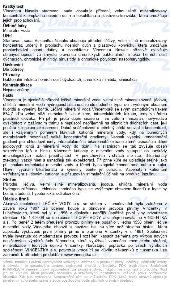 Vincentka Nasalis Startovací Sada - popis