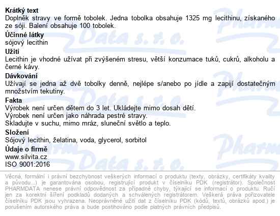 Mega Lecitin 1325mg 100 Tobolek - popis