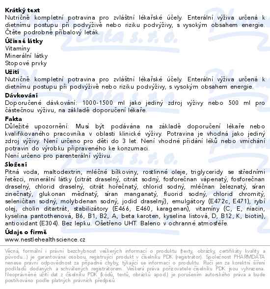 Isosource Energy Neutrální perorální roztok 500ml - popis