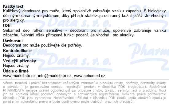 Sebamed Roll-on Balzám Pro Muže 50ml - popis