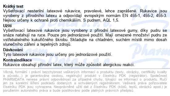 Rukavice Latexové Maxter Pudrové Vel.m 100ks - popis